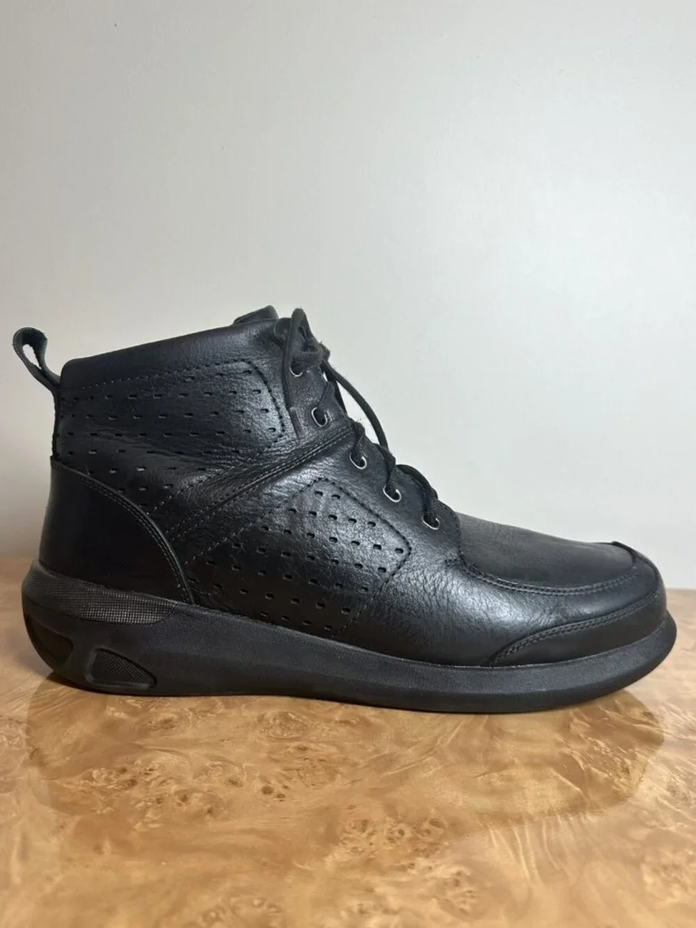Drew Murphy Men's 14W Black Leather Orthopedic Comfort Walking Shoes Boots